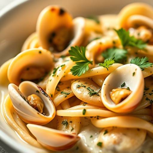 Linguine with clams, garlic, white wine, and parsley